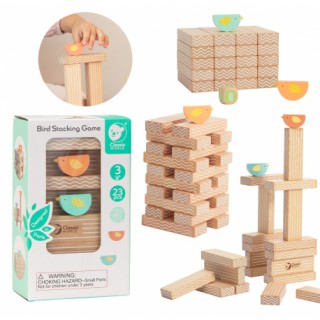 Žaislinis medinis stalo žaidimas vaikams | Paukščių statymas ant kaladėlių | Classic World CW20141